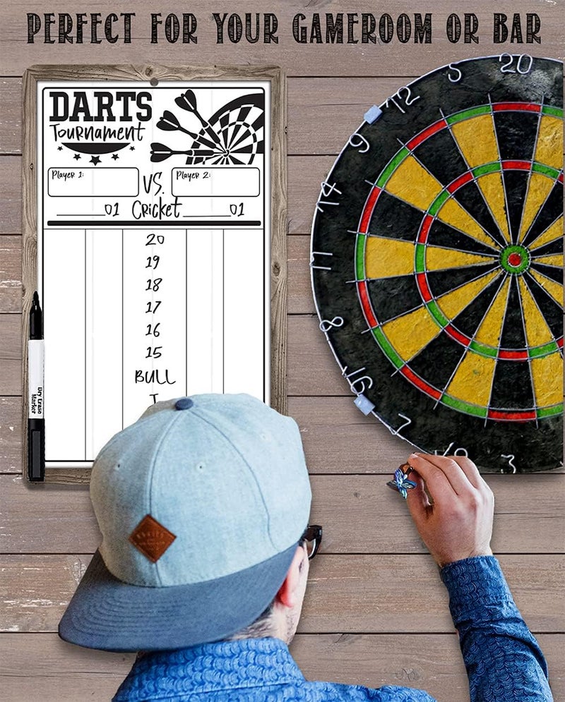 Lone Star Art Dart Scoreboard (white) Dry Erase for Keeping Score in All Cricket Games, 301 or 501 - Dart Board Scoreboard Includes Magnetic Dry Erase Marker with Eraser - A Really Great Looking Darts Scoreboard - Image 3